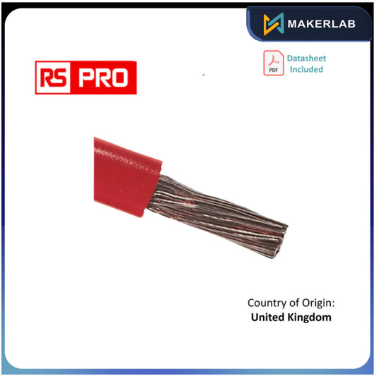 RS PRO Red 25 mm² Hook Up Wire, 4 AWG, 196/0.4 mm, 100m, PVC Insulation