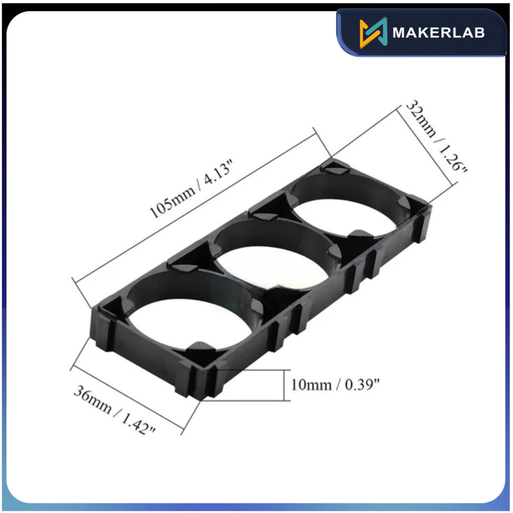 3 x 32650 Battery Holder with 32.35mm Bore Diameter