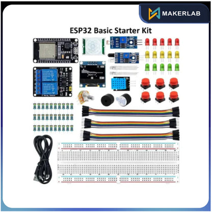 Makerlab ESP32 Basic Starter Kit WiFi IOT Development Learning Kit with PDF Projects and Code