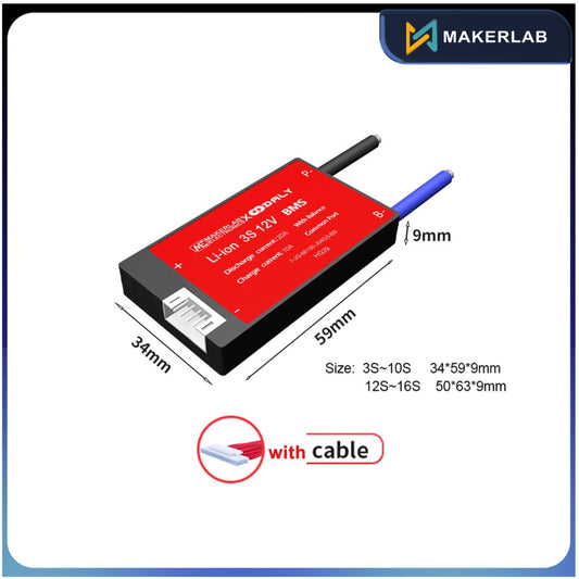 Daly NMC 3S | 6S | 16S 12V/24V/60V 20A | 30A | 60A Hardware BMS