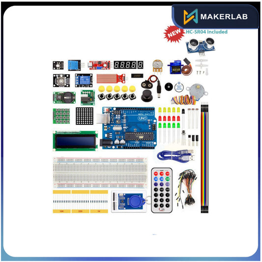 Makerlab Upgraded Starter Kit for Uno R3 DIP with PDF Manual Lessons Compatible with Arduino