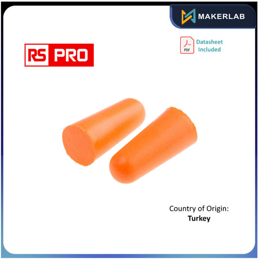 RS PRO Orange Disposable Uncorded Ear Plugs, 37dB Rated, 500 Pairs