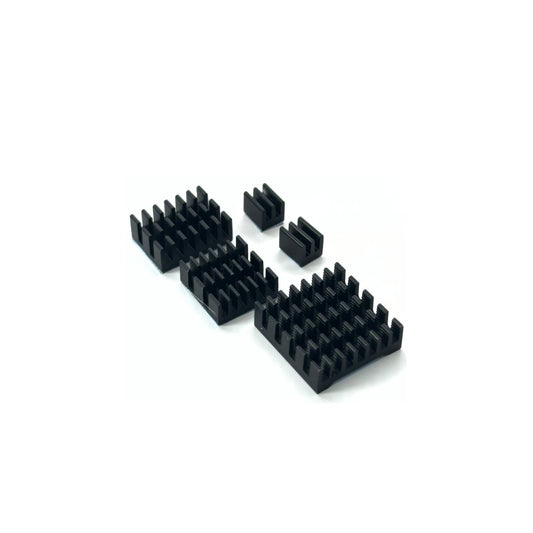 Black 5 in 1 Aluminum Heat Sink Set for Raspberry Pi 5