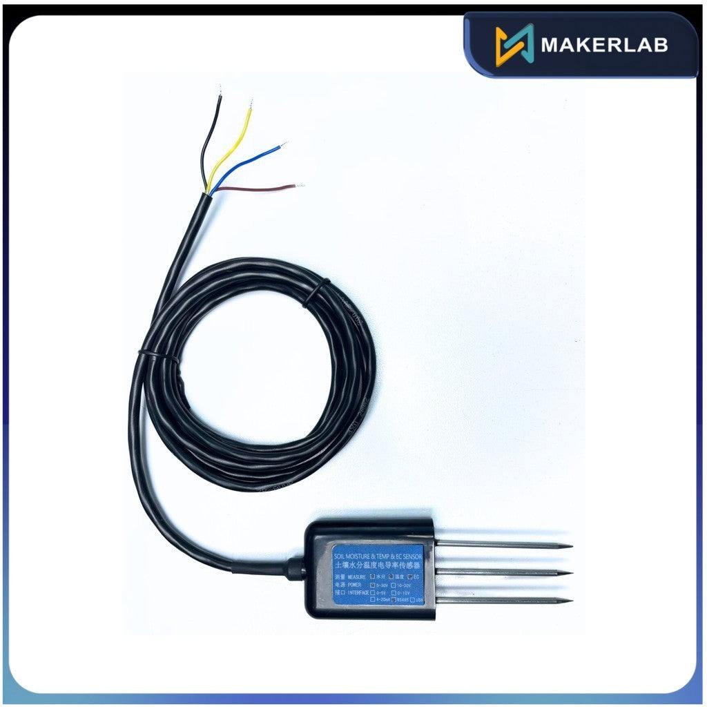 RS485 Output 3Pin Probes 3in1 Soil Sensor with Cable 2M
    (Temperature + Humidity + EC)