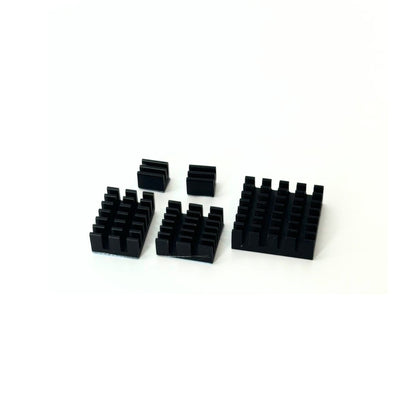 Black 5 in 1 Aluminum Heat Sink Set for Raspberry Pi 5