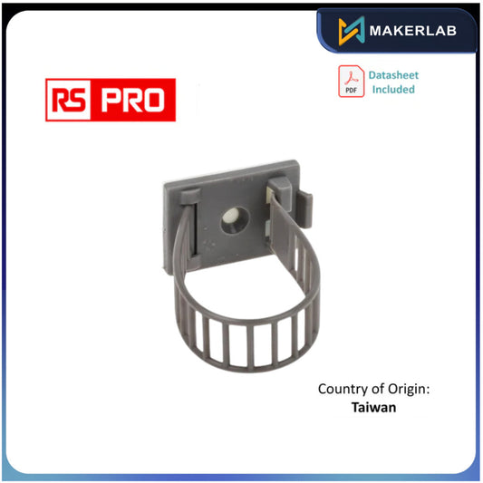 404-443 | 1 bundle of 100, RS PRO Grey Nylon Adjustable Clamp, 26mm Max