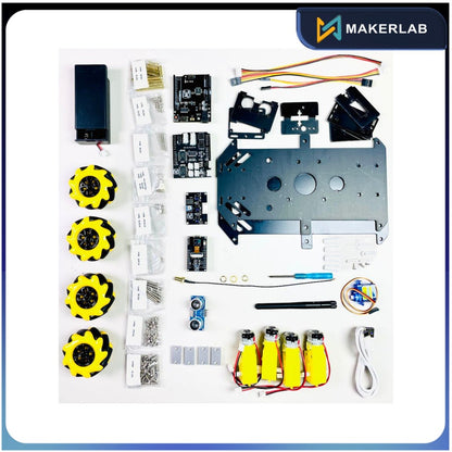 Makerlab ESP32 CAM Mecanum Smart Car Wireless Control Educational Kit