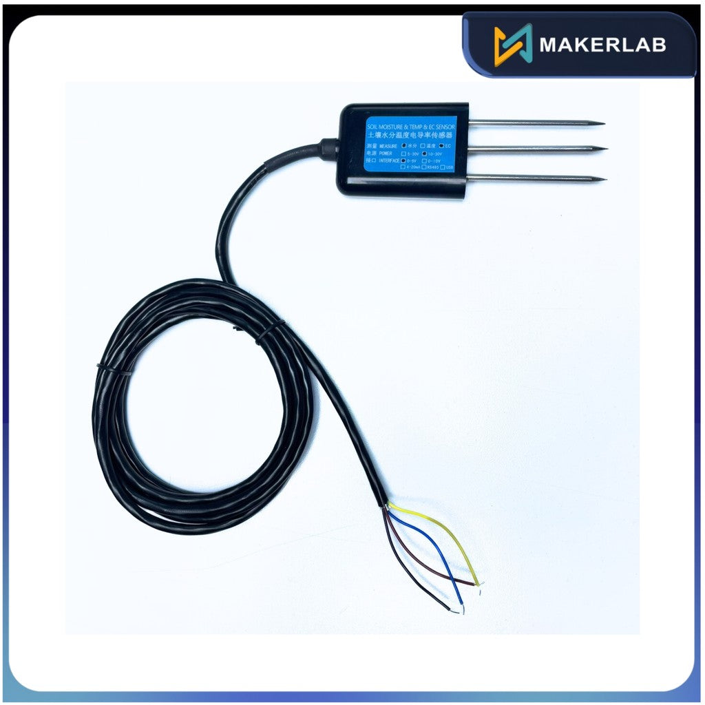 0-5V Output 3Pin Probes Soil Sensor with Cable 2M (Humidity + EC)