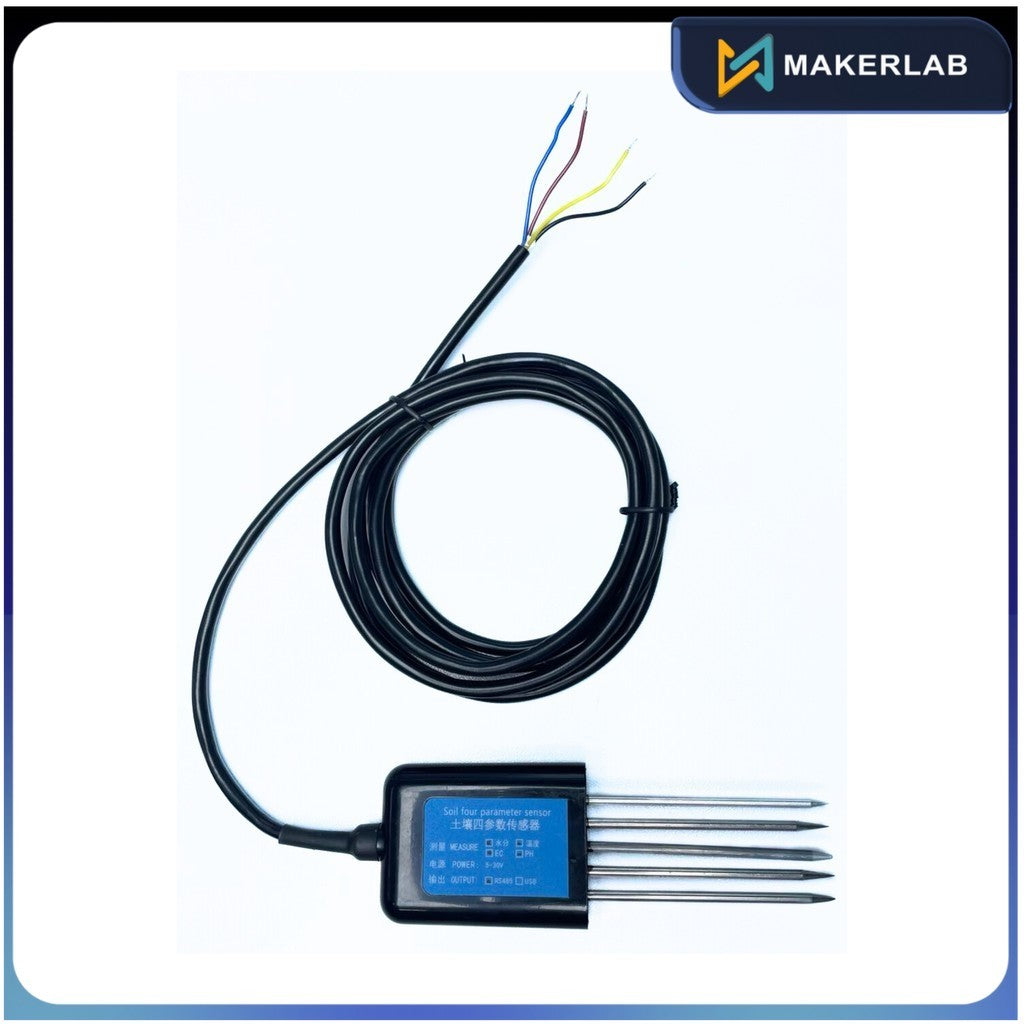 RS485 Output 5Pin Probes Soil Sensor with Cable 2M (PH+Temperature+Humidity+EC)