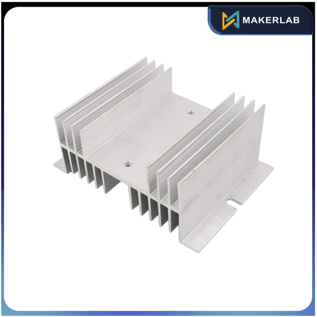 SSR HEATSINK BLACK for 10A to 40A Size:80x50x50mm | SILVER M Shape for 10A to 100A Size:125x50x70mm