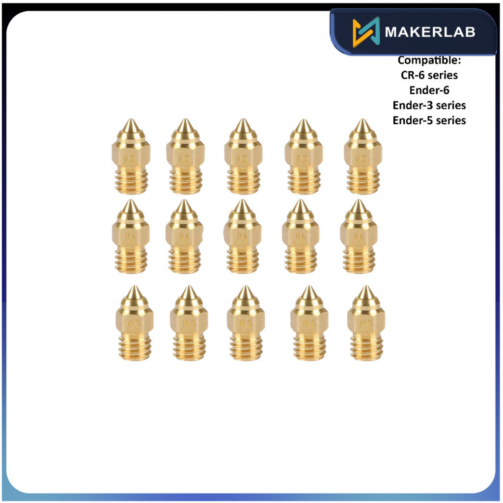 Creality MK Nozzle for 3D Printer MK Nozzle 0.8mm 0.6mm brass nozzle 5pcs per pack