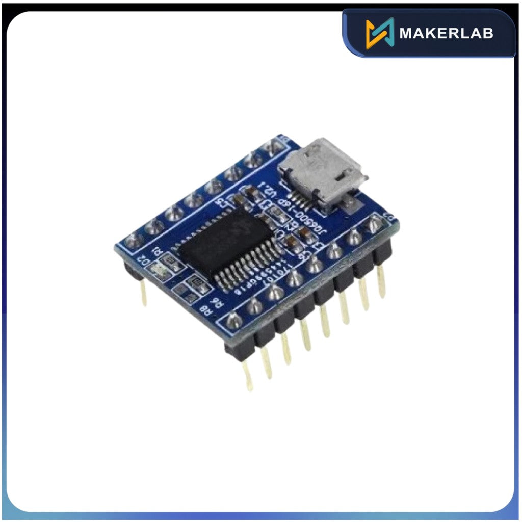 JQ6500 Voice Module MP3 Module MCU Serial Port Control Broadcast one-on-one 5 Way Control Music IC 16Mbit