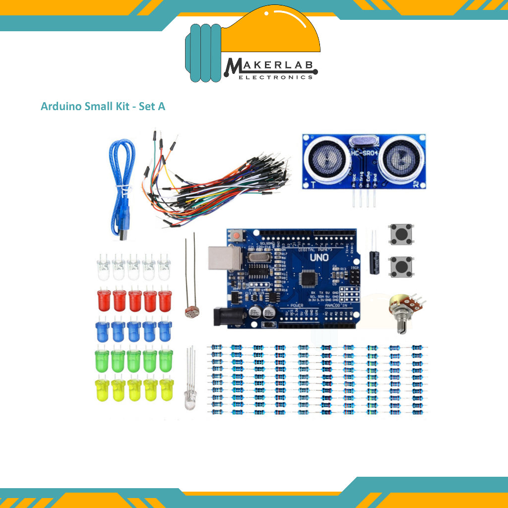 Makerlab Basic Starter Kit For Uno R3 With Tutorial Code Compatible with Arduino - Set C