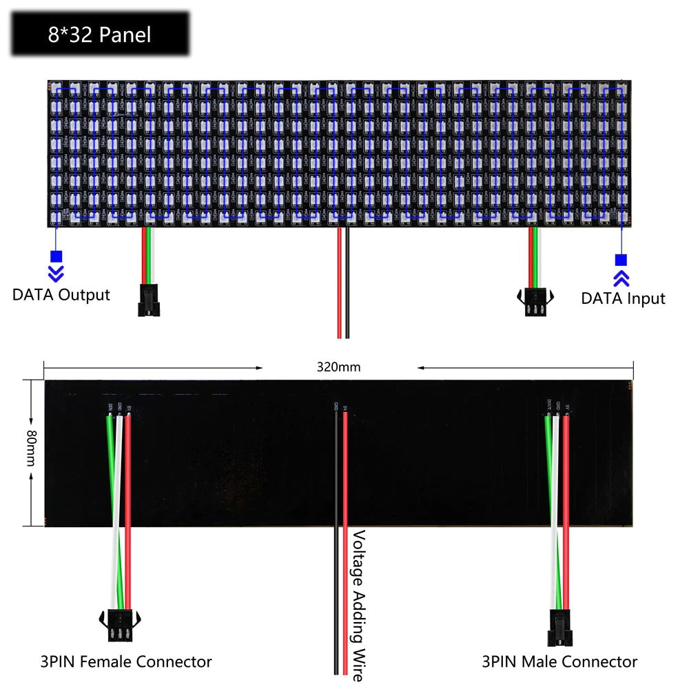 WS2812 WS2812B 5050 Programmable LED Matrix Panel 8x8 8x32 16x16 - 256 LEDs / 64 LEDs