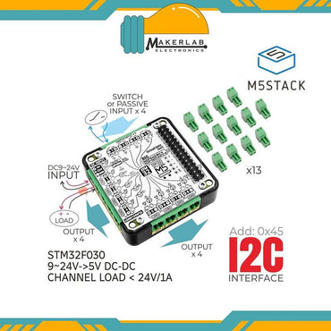 M5Stack 4IN8OUT Multi-channel DC Drive Module (STM32F030)